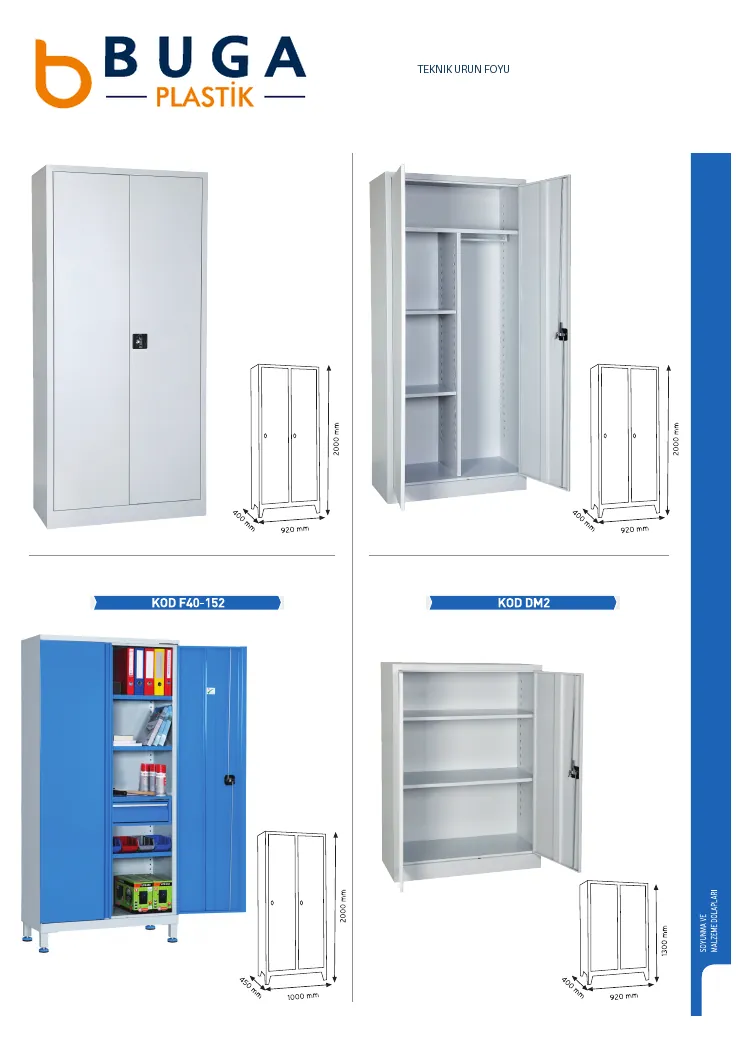 Soyunma & Malzeme Dolapları • Teknik Föy 04
