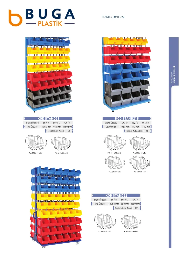 Metal & Ahşap Avadanlık Standları • Teknik Föy 04