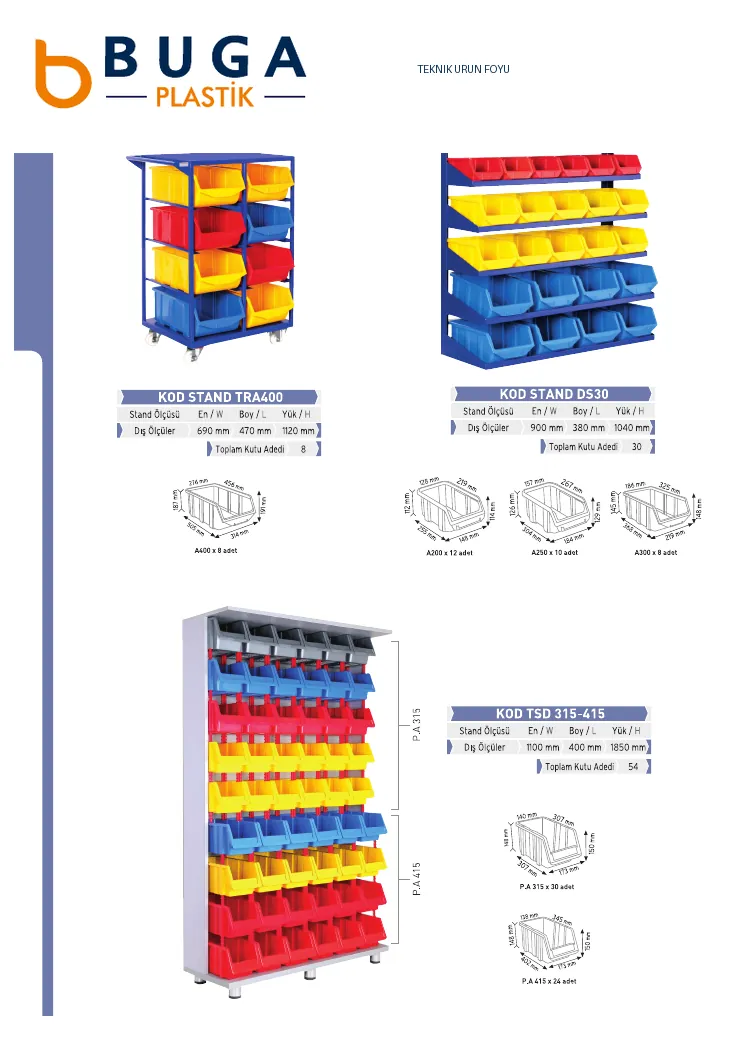 Metal & Ahşap Avadanlık Standları • Teknik Föy 07
