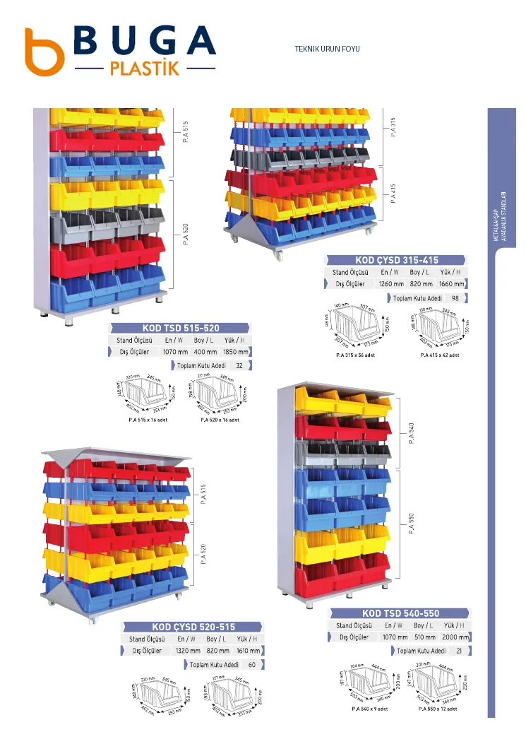 Metal & Ahşap Avadanlık Standları • Teknik Föy 08